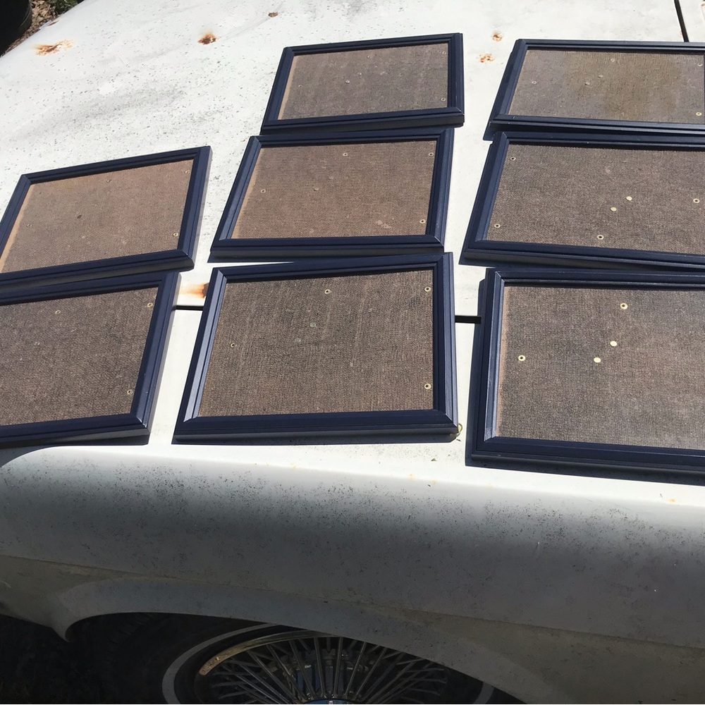Navy Framed Wall Panels - Set of 8